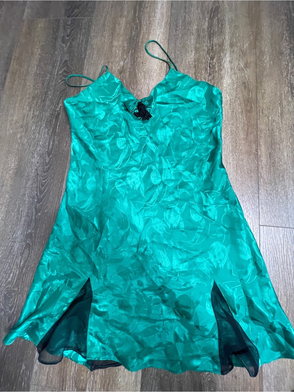 Victoria's Secret Vintage Gold Label Emerald Green Chemise Slip Nightie Dress, S